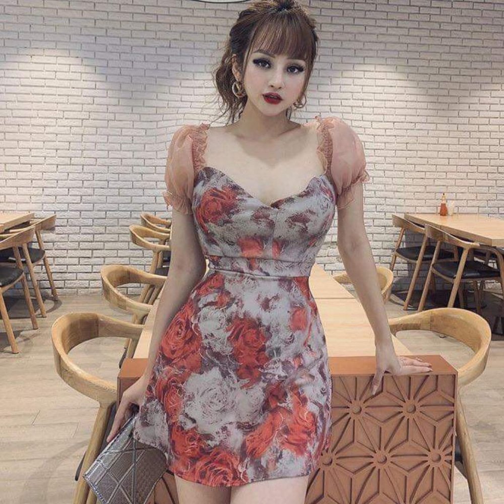 Super soft summer spring floral mini dress size Small